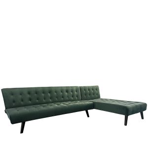 Καναπές Κρεβάτι Γωνιακός ArteLibre MAGUS Πράσινο Ύφασμα 254x77/163x74cm