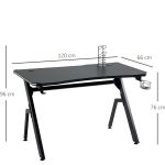 Γραφείο Gaming ArteLibre LUKE RGB Μαύρο Ξύλο/Μέταλλο 120x65x75cm