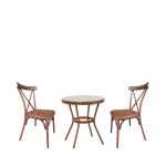 Σετ Τραπεζαρία Κήπου ArteLibre BURUNDI Μπαμπού Αλουμίνιο/Γυαλί Με 2 Καρέκλες 14990211