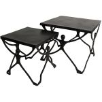 Τραπεζάκι ArteLibre Άνθρωποι Μαύρο Αλουμίνιο 58x58x49cm Σετ 2Τμχ