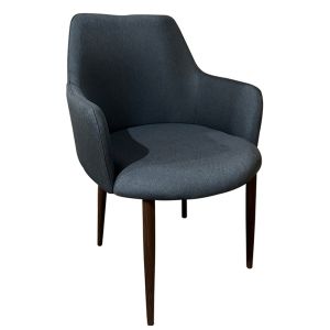 Καρέκλα Τραπεζαρίας ArteLibre LUZIA Γκρι/Καρυδί Ύφασμα/Μέταλλο 57x60x78cm