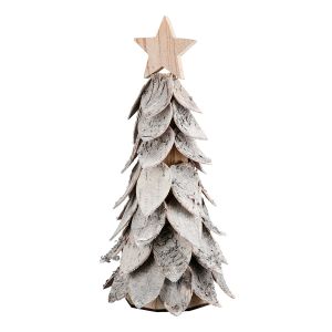 Διακοσμητικό Αντικείμενο Χριστουγεννιάτικο Δέντρο 'Cone' Ξύλο Εκρού 38x20cm