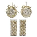 Χριστουγεννιάτικη Μπάλα Λευκό 60mm Σετ 10Τμχ Σε 2 Σχέδια