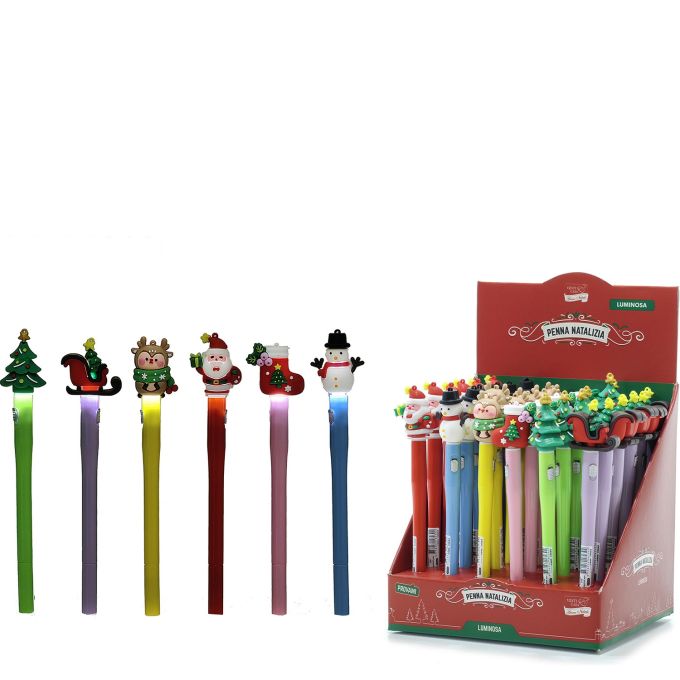 Χριστουγεννιάτικο Στυλό Με Φωτισμό Και Χαρακτήρες Σε 6 Σχέδια