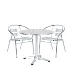 Σετ Τραπεζαρία Κήπου ArteLibre IO Αλουμίνιο Ασημί Με 2 Πολυθρόνες 14990094
