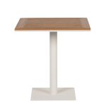 Τραπέζι Κήπου ArteLibre NAMIBIA Λευκό/Καρυδί Αλουμίνιο/Ξύλο 70x70x72cm