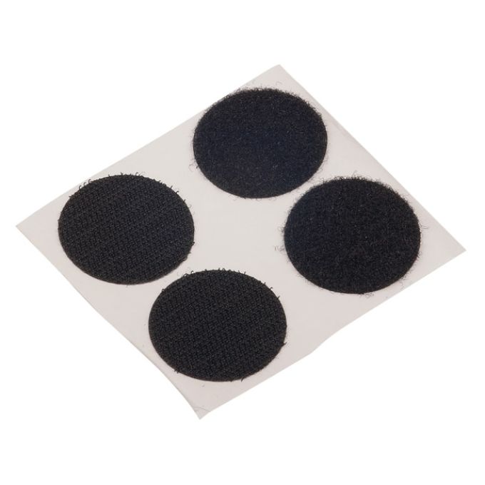 Hook+Loop Στρογγυλό Αυτοκόλλητο Μαύρο 35mm 2Σετ