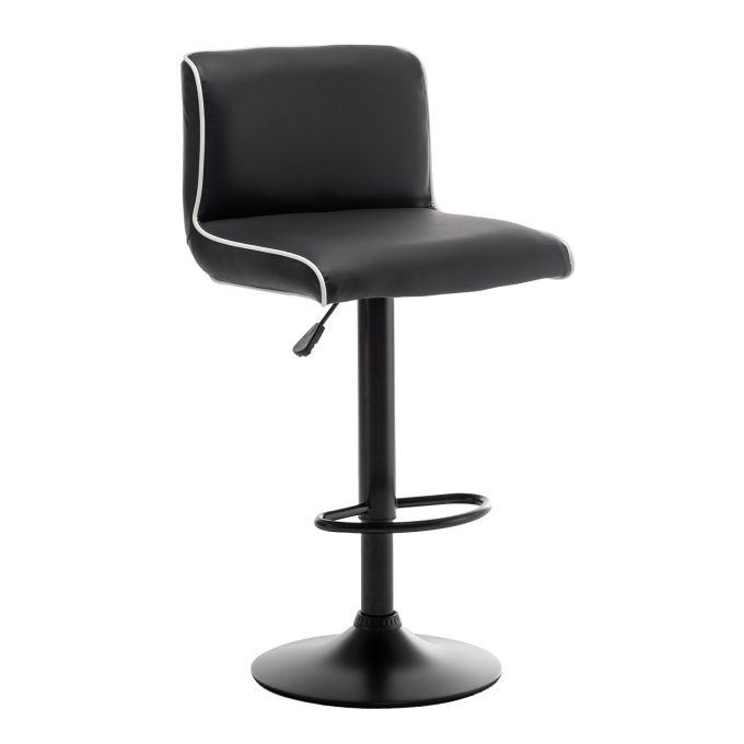 Σκαμπό Bar ArteLibre ARMOR Με Πλάτη Πτυσσόμενο Μαύρο/Λευκό PU/Μέταλλο 45x48x86-107.5cm