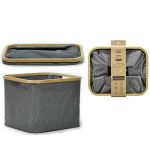 Καλάθι Γκρι Πολυεστέρας/Μπαμπού 41x33x30cm