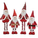 Χριστουγεννιάτικος Άγιος Βασίλης Με Εκτεινόμενα Πόδια 85/130cm Κόκκινο/Λευκό Σε 4 Σχέδια