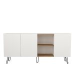 Μπουφές ArteLibre SERIFOS Φυσικό/Λευκό Μοριοσανίδα/Μελαμίνη 180x42x83cm