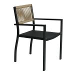 Πολυθρόνα Κήπου ArteLibre HORUS Μαύρο/Καφέ Αλουμίνιο/Rattan 56x58x83cm