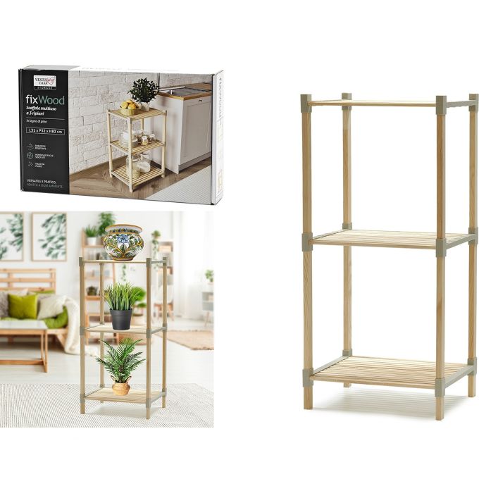 Ραφιέρα Φυσικό/Γκρι Ξύλο 38x32x80cm