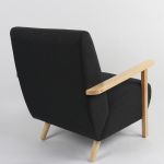 Πολυθρόνα ArteLibre GREVILLEA Μαύρο/Φυσικό Ύφασμα/Ξύλο 82x70.5x85cm