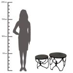 Τραπεζάκι ArteLibre Άνθρωποι Μαύρο Αλουμίνιο 58x58x49cm Σετ 2Τμχ