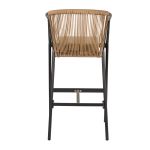 Σκαμπό ArteLibre MANDRAKA Μαύρο/Φυσικό Αλουμίνιο/Rattan 56x63x108cm