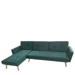 Καναπές Κρεβάτι Γωνιακός ArteLibre EMILIA Πράσινο Ύφασμα 267x153x85cm