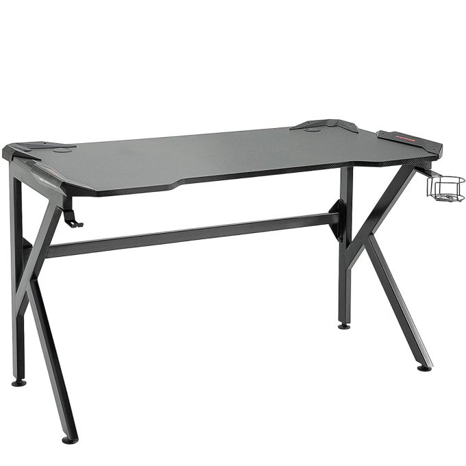 Γραφείο Gaming ArteLibre BERU Μαύρο Ξύλο/Μέταλλο 120x65x75cm