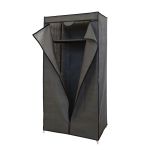 Ντουλάπα Ρούχων Γκρι Ύφασμα/Μέταλλο 75x45x160cm