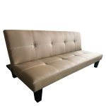 Καναπές Κρεβάτι Τριθέσιος ArteLibre ERYNDOR Ανοιχτό Καφέ PU 186x90x82cm