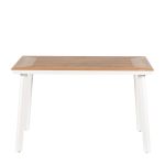 Τραπέζι Κήπου ArteLibre EPUPA Λευκό/Καρυδί Αλουμίνιο/Ξύλο 120x80x73cm