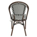 Πολυθρόνα Κήπου ArteLibre AKIRA Λευκό/Μαύρο/Καφέ Μπαμπού/Rattan 48x56x86cm