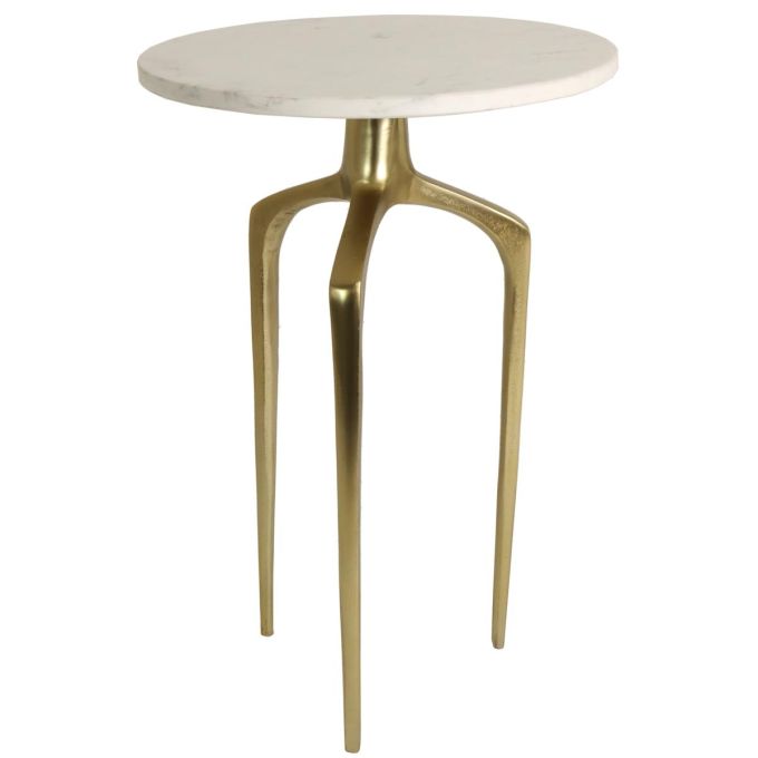 Τραπεζάκι ArteLibre Λευκό Μάρμαρο 37.3x37.3x54.6cm