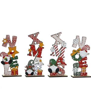 Χριστουγεννιάτικο Ξύλινο Διακοσμητικό Πολύχρωμο 20cm Σε 4 Σχέδια