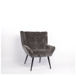Πολυθρόνα ArteLibre TIVA Γκρι Σκούρο Ύφασμα Σενίλ/Μέταλλο 84x78x77cm