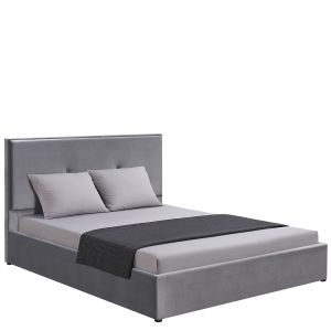 Κρεβάτι Υπέρδιπλο ArteLibre YUMA Γκρι Ύφασμα Για Στρώμα 160x200cm