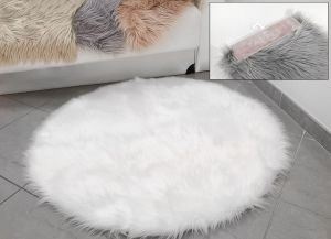 Χαλάκι Στρογγυλό Συνθετική Γούνα Φ100cm Σε 4 Χρώματα