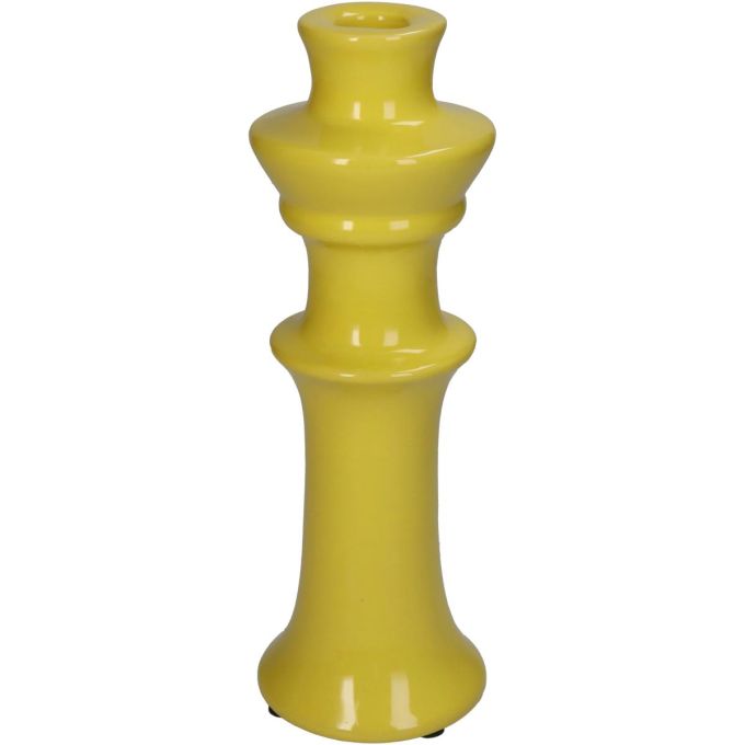 Κηροπήγιο ArteLibre Κίτρινο Κεραμικό 8x8x24cm