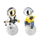 Φιγούρα Αστροναύτης 'Apollo' Πολυρεζίνη Γκρι/Λευκό/Κίτρινο 13x11.5x23cm 2Τμχ