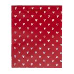 Τσάντα Για Δώρα Με Χρυσές Καρδιές Κόκκινο 18x8x23cm Σε 2 Αποχρώσεις