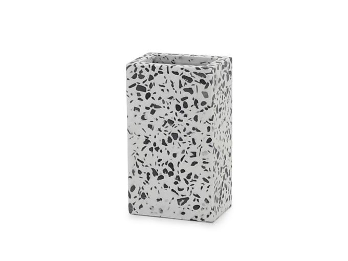 Ποτηροθήκη Με Σχέδιο Μωσαϊκό Λευκό/Μαύρο Polyresin