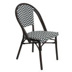 Πολυθρόνα Κήπου ArteLibre RYOTA Λευκό/Μαύρο/Καφέ Μπαμπού/Rattan 48x56x86cm