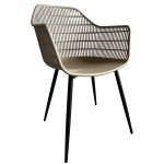 Πολυθρόνα Κήπου ArteLibre KOPHIPHI Μπεζ/Μαύρο PP/Μέταλλο 53x58x86.5cm