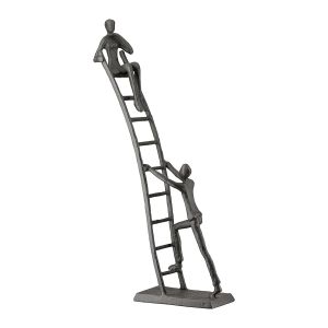 Γλυπτική Σκάλα Μεταλλική Σκούρο Καφέ 17X6X34Cm 17X6X34Cm