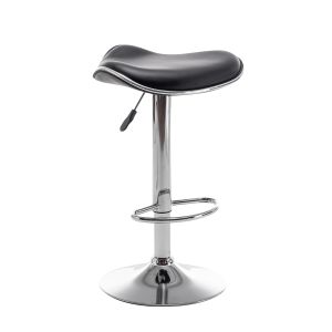 Σκαμπό Bar ArteLibre MOD Πτυσσόμενο Μαύρο PU/Μέταλλο 44.5x43x65.5-83.5cm