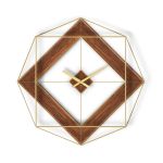 Ρολόι Τοίχου ArteLibre Χρυσό/Φυσικό Μέταλλο/MDF 51x51x7.5cm