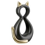 Φιγούρα Γάτα 'Catty' Κεραμικό Μαύρο/Χρυσό 6x11x17cm