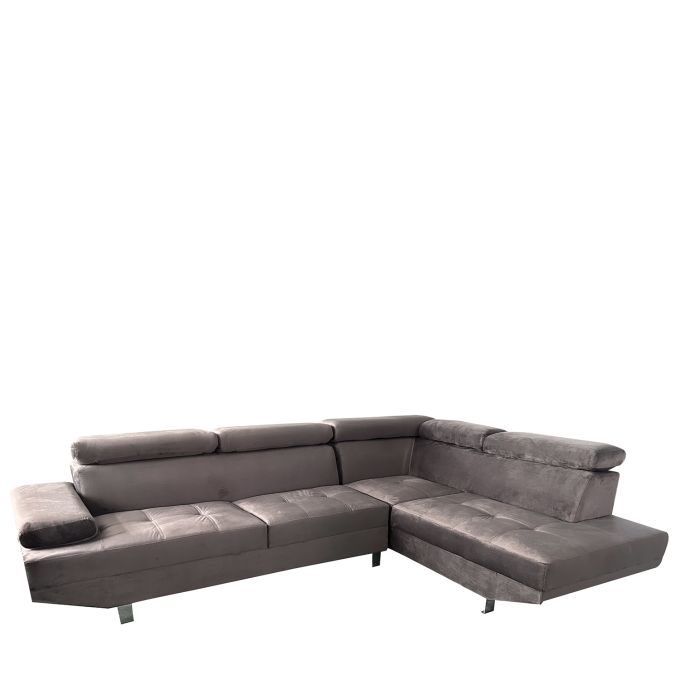 Καναπές Γωνιακός ArteLibre OZMA Γκρι Ύφασμα 254x160x70cm