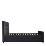 Κρεβάτι Διπλό ArteLibre SLEEPSUIT Μαύρο Ύφασμα 218x172x118cm (Στρώμα 160x200cm)