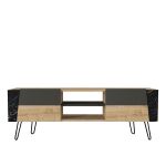 Έπιπλο Τηλεόρασης ArteLibre DIAPOROS Φυσικό/Μαύρο/Ανθρακί Μοριοσανίδα/Μελαμίνη 150x52x35cm