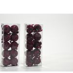 Χριστουγεννιάτικες Μπάλες Μπορντό 60mm Σετ 10Τμχ Σε 2 Σχέδια