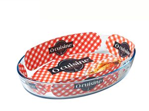 Ταψί Πυρέξ Οβάλ 4lt Διάφανο Γυαλί 39x27x6.5cm