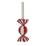 Χριστουγεννιάτικο Κρεμαστό Διακοσμητικό Καραμέλα Λευκό/Κόκκινο 18cm