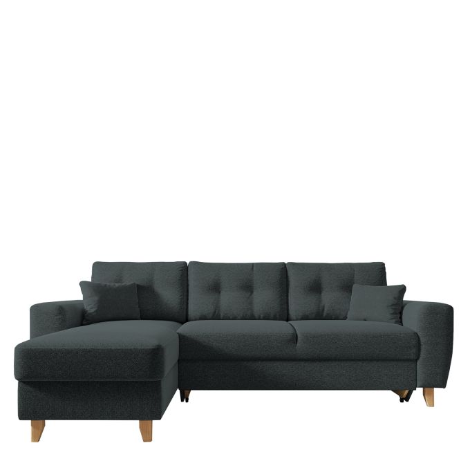 Καναπές Γωνιακός ArteLibre Αναστρέψιμη Γωνία JESSIE 235x160x85cm Σκούρο Γκρι