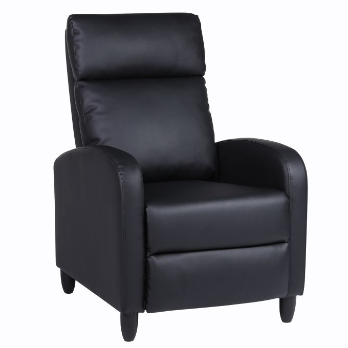 Πολυθρόνα Ανακλινόμενη ArteLibre ATRIA Μαύρο PU 67.5x90x104cm