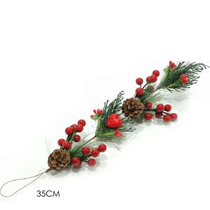 Χριστουγεννιάτικο Κλαδί Με Berries Και Κουκουνάρια 35cm